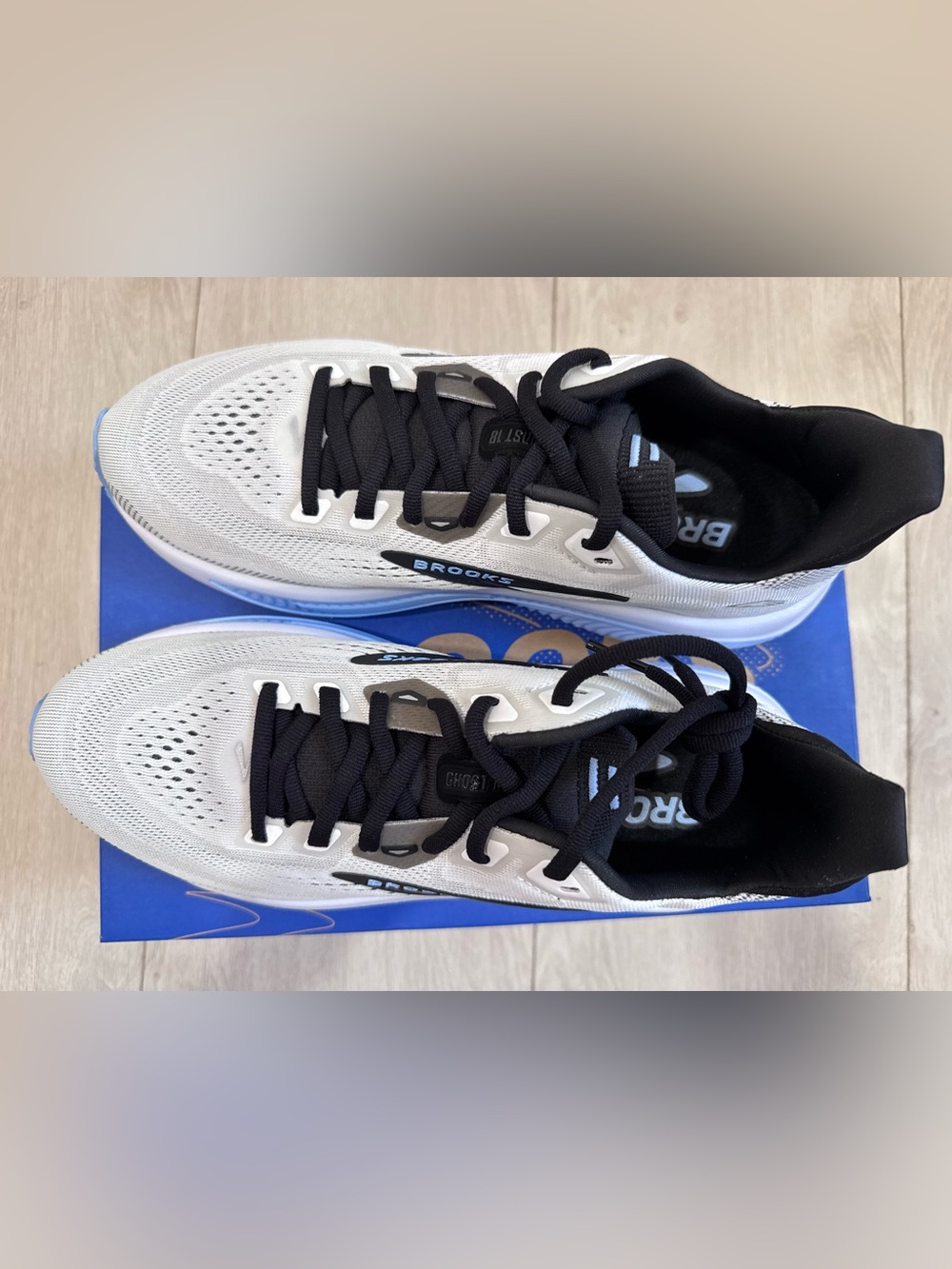 NEW Brooks Ghost 18 Running Shoes in White/Black/Open Air Shoes Sz: 8.5 Men - Picture 5 of 12